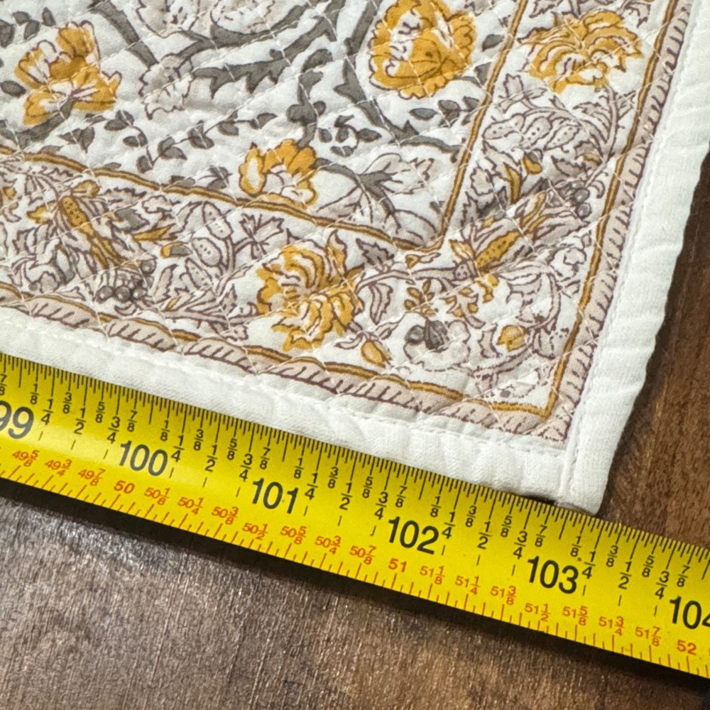 Quilted Table Runner - Yellow and Gray Floral - Picture 8 of 9